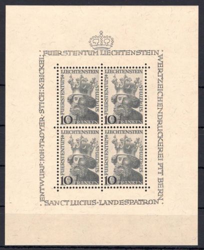 Liechtenstein 247 postfrisch als Kleinbogen, Sanct Lucius #OM014