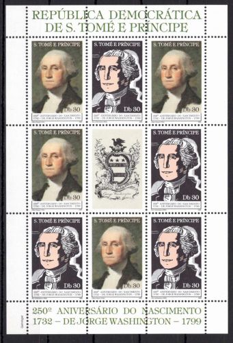 Sao Tome e Principe 774-775 postfrisch als ZD-Bogen, Washington #OM221