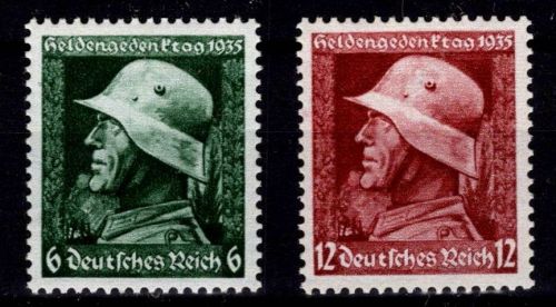 Deutsches Reich 569-570y postfrisch Satz, waagerechte Gummiriffelung #OM330