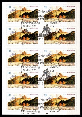 BRD Bund 2856 gestempelt als Folienblatt 16 mit Sonderstempel Bonn 3.3.11 #OM358