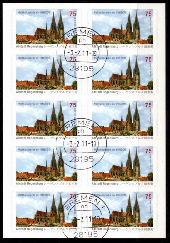 BRD Bund 2850 gestempelt Folienblatt 14a Ersttagsstempel Bremen 3.2.11 #OM361