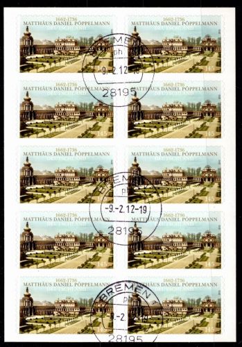 BRD Bund 2915 gestempelt als Folienblatt 19 mit Ersttagsstempel Bremen #OM369