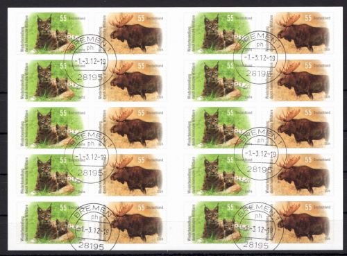 BRD Bund 2921-2922 gestempelt als Folienblatt 21 mit ET-O Bremen #OM417