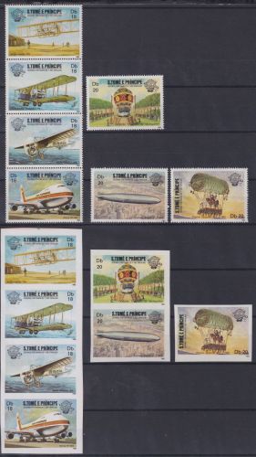 Sao Tome e Principe 830-836 A+B postfrisch Luftfahrt #OM181
