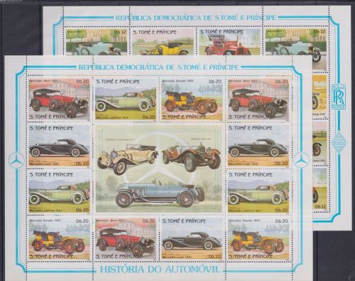 Sao Tome e Principe 852-859 A postfrisch als ZD-Bögen, Oldtimer #OM214