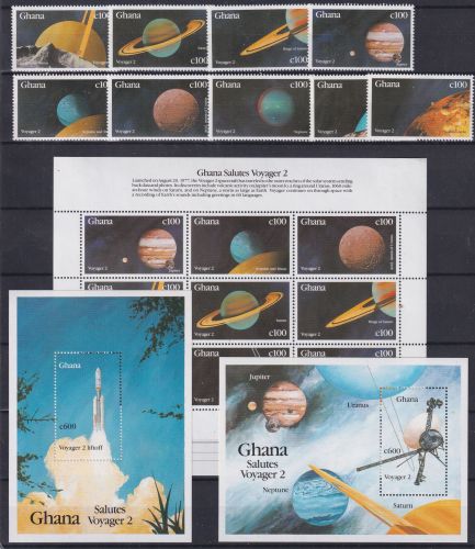 Ghana 1428-1436 und Block 160 und 161 postfrisch Kleinbogen / Raumfahrt #OE020