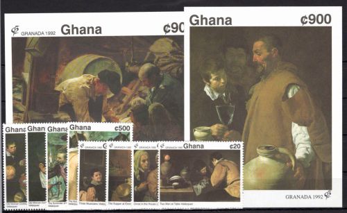 Ghana 1684-1691 und Block 197 und 198 B mit Falz Kunst #OE058