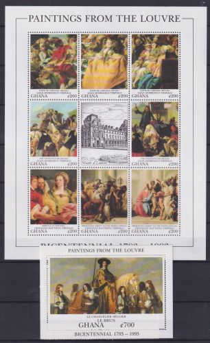Ghana 1787 -1794 und Block 217 postfrisch Kleinbogen / Kunst #OE080