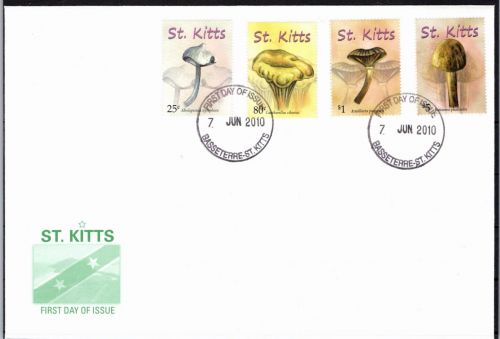 St. Kitts 1095-1098 gestempelt als FDC / Pilze #OE114