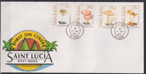 St. Lucia 948-951 gestempelt als FDC / Pilze #OE115
