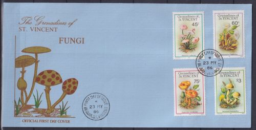 St. Vincent Grenadinen 493-496 gestempelt als FDC / Pilze #OE120