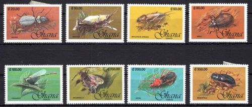 Ghana 1597-1604 mit Falz Insekten #OE168