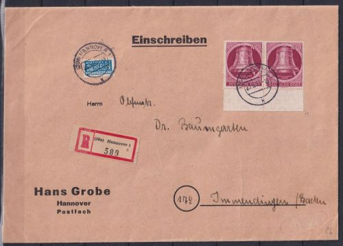 Berlin 86 auf Brief als Mehrfachfrankatur Einschreiben #OR172
