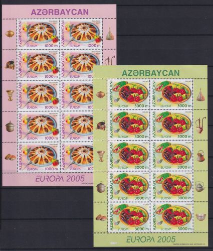 Aserbaidschan 608-609 A postfrisch als Kleinbögen, CEPT 2005 #OM231