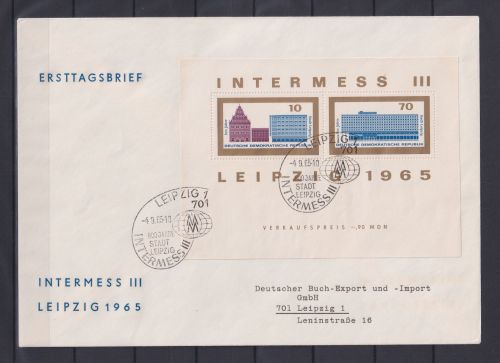 DDR Block 23 gestempelt als Ersttagesbrief/FDC Intermess #OM271