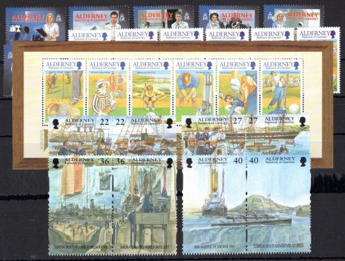 Großbritannien Alderney Jahrgang 2001 postfrisch ohne Block 9 #OP888