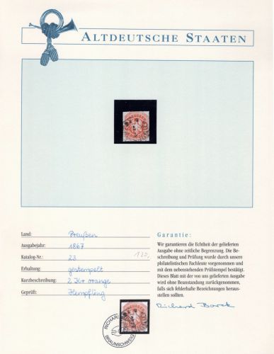 Preußen 23 gestempelt Borek Garantie #OT004