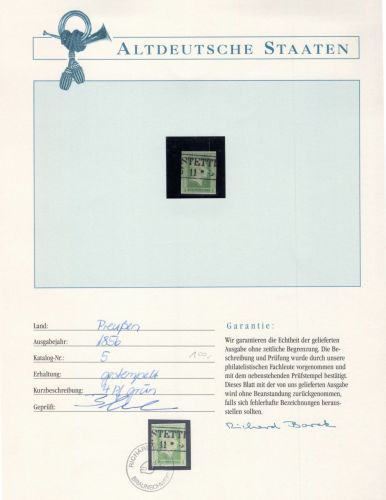 Preußen 5 gestempelt Borek Garantie #OT020