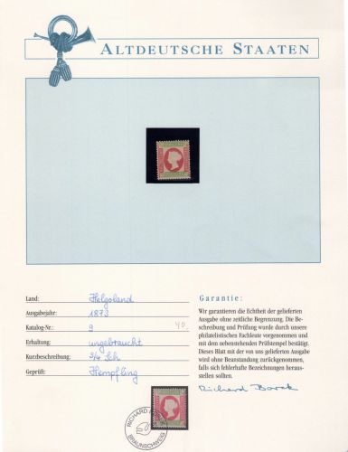 Helgoland 8 postfrisch Borek Garantie #OT072