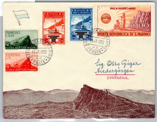 San Marino 350 u.a. auf Brief Ausland #OR504