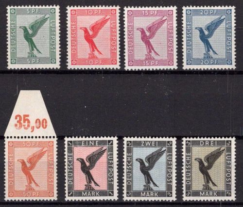 Deutsches Reich 378-384 postfrisch 50 Pf. geprüft Schlegel BPP #OR609