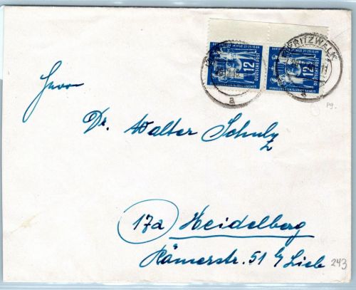 DDR 243 auf Brief als Mehrfachfrankatur portogerecht #OT339
