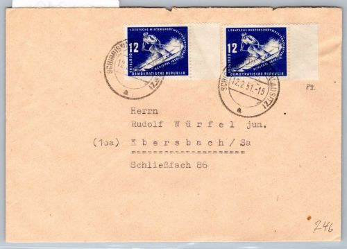 DDR 246 auf Brief als Mehrfachfrankatur portogerecht #OT346
