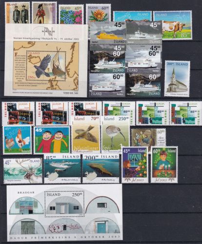 Island Jahrgang 2003 postfrisch mit Mi.Nr.: 1026-1050 #OT554