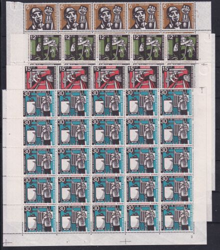 Saarland 404-407 im 25er Bogenteil postfrisch Formnummern 1+2 #OT608