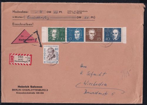 BRD Bund 315,316,317,318 u.a. auf Brief Mischfrankatur #OT627