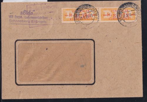 DDR Dienstmarken B 16 auf Brief als Mehrfachfrankatur ZKD Wertstreifen #OT709