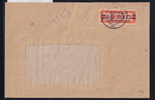 DDR Dienstmarken B 23 auf Brief als Einzelfrankatur ZKD Wertstreifen #OT729
