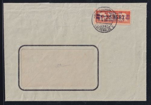 DDR Dienstmarken B 23 auf Brief als Einzelfrankatur ZKD Wertstreifen #OT735
