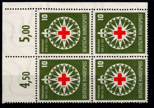 BRD 164 postfrisch im 4er Block Eckrand oben rechts #OT791