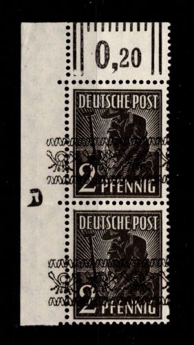 Bi-Zone 36 I DZ postfrisch Druckerzeichen 5 negativ #DAB29
