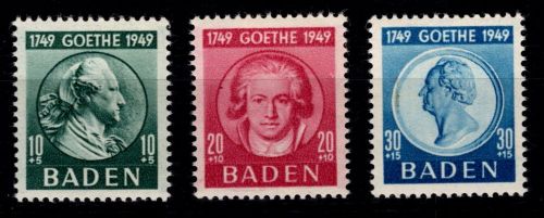 Französische Zone Baden 47-49 postfrisch #DAA73