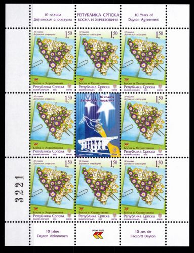 Bosnien Herzegowina Serbische Republik 353 postfrisch als Kleinbogen #OU039