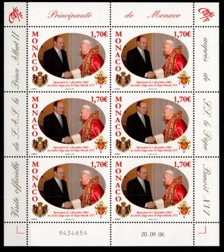 Monaco 2834 postfrisch als Kleinbogen #OU802