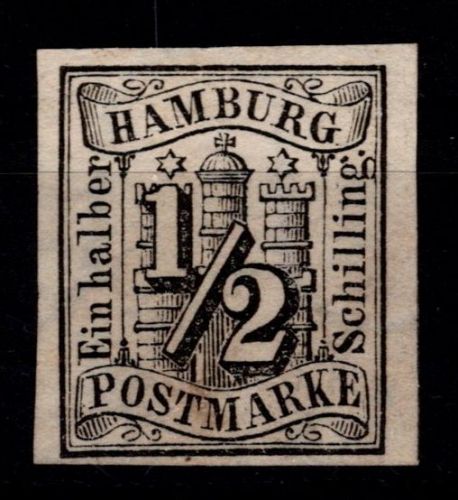Hamburg 1 ohne Gummi tiefst signiert Bühler #OU537