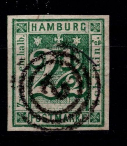 Hamburg 9 gestempelt mit dänischem Stempel #OU546