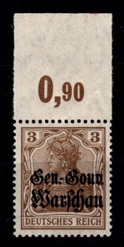 Deutsche Besetzung 1. WK Polen 7 b P OR postfrisch geprüft Hey BPP #OU616