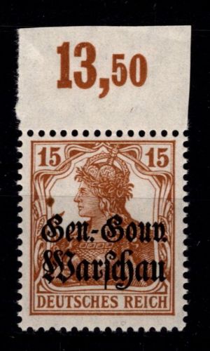 Deutsche Besetzung 1. WK Polen 11 P OR postfrisch #OU623