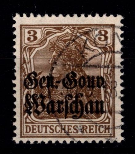 Deutsche Besetzung 1. WK Polen 7 b gestempelt geprüft Hey BPP #OU636