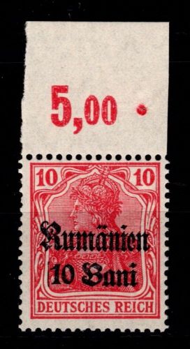 Deutsche Besetzung 1. WK Rumänien 9 a P OR postfrisch #OU681