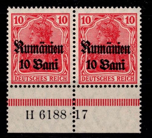 Deutsche Besetzung 1. WK Rumänien 9 a HAN A postfrisch H 6188.17 #OU689