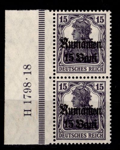 Deutsche Besetzung 1. WK Rumänien 10 HAN U postfrisch H 1798.18 #OU692