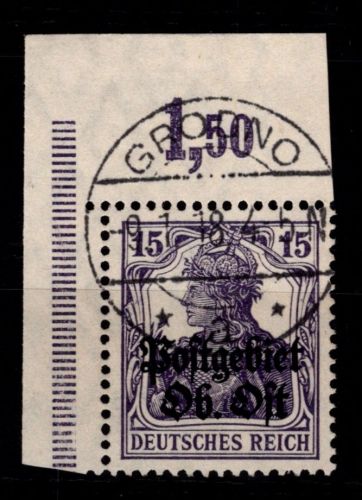 Postgebiet Ober Ost 7 a P OR gestempelt geprüft Hey BPP #OU735
