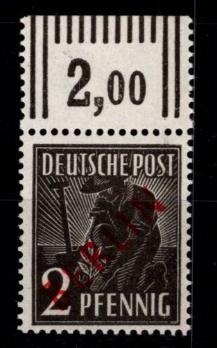 Berlin 21 W OR postfrisch vom Oberrand, geprüft Schlegel BPP #DAC70