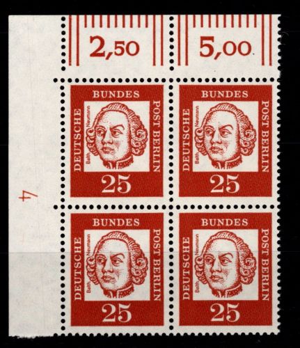 Berlin 205 DZ postfrisch als 4er Block, DZ 4 #DAC88