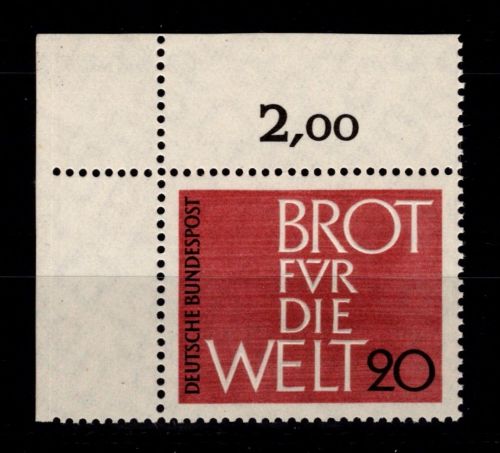BRD Bund 389 postfrisch vom Eckrand #DAD12